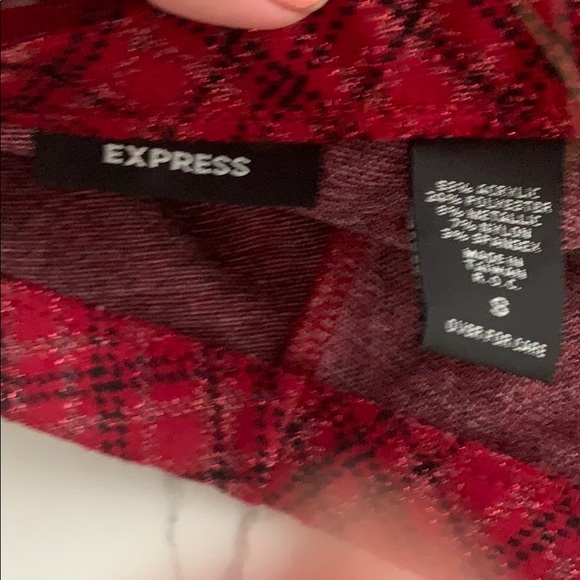 Express Plaid Mini Red Skirt - Picture 3 of 5